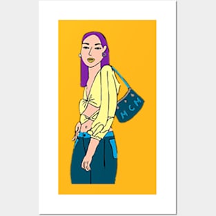 Fashionable Woman with Cool Pose Posters and Art